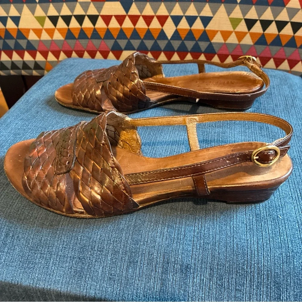 Sesto Meucci vintage brown woven sling back sandals size 8.5 - Picture 4 of 6